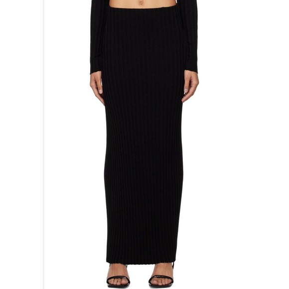 Cotton Citizen 'The Capri' Maxi Skirt Black Raw Hem Size Large - NWT - Picture 1 of 7